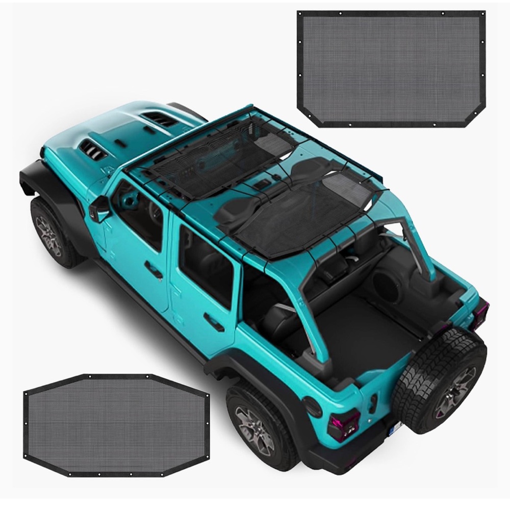 WRANGLER ROOFTOP SHADE - JLU ( FRONT & REAR Bungee balls are not included. NWOT